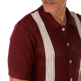 Thumbnail 4: Massive Massive Mens Short Sleeve Crochet Button Down Shirt 