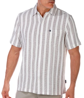 Thumbnail 1: Quiksilver Quiksilver Men's Short Sleeve Buttoned Stripe Texture Shirt 