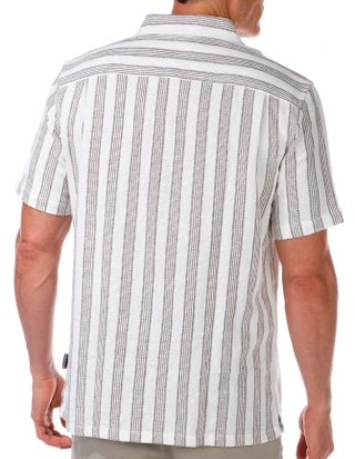 Thumbnail 3: Quiksilver Quiksilver Men's Short Sleeve Buttoned Stripe Texture Shirt 