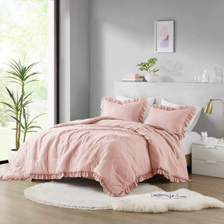 Thumbnail 1: 510 Design 510 Design Phoebe Diamond Quilted Ruffle Edge Comforter Set 