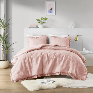Thumbnail 2: 510 Design 510 Design Phoebe Diamond Quilted Ruffle Edge Comforter Set 