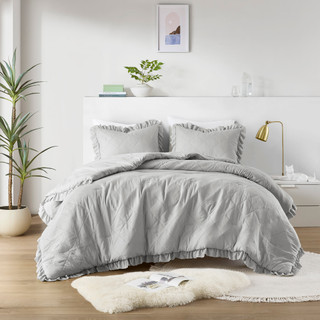 Thumbnail 2: 510 Design 510 Design Phoebe Diamond Quilted Ruffle Edge Comforter Set 