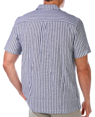 Thumbnail 3: Quiksilver Quiksilver Men's Short Sleeve Buttoned Stripe Texture Shirt 