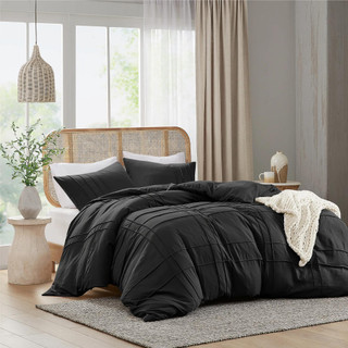 Thumbnail 1: 510 Design 510 Design Porter Soft Washed Pleated Duvet Cover Set 