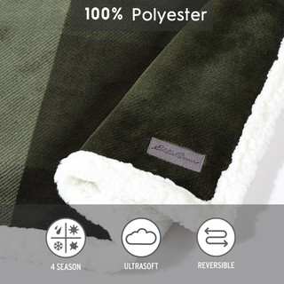 Thumbnail 12: Eddie Bauer Eddie Bauer Pine Plaid Ultra Plush Fleece Reversible Throw 