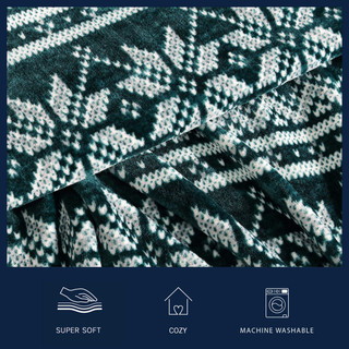 Thumbnail 3: Nautica Fairisle Ultra Soft Plush Fleece Texture Blanket 