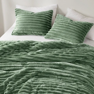 Thumbnail 3: 510 Design 510 Design Avril Fluffy Ribbed Plush Comforter Set 