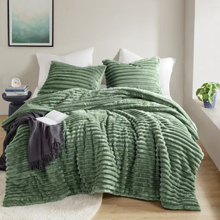 Thumbnail 2: 510 Design 510 Design Avril Fluffy Ribbed Plush Comforter Set 