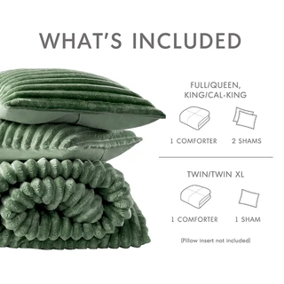 Thumbnail 5: 510 Design 510 Design Avril Fluffy Ribbed Plush Comforter Set 