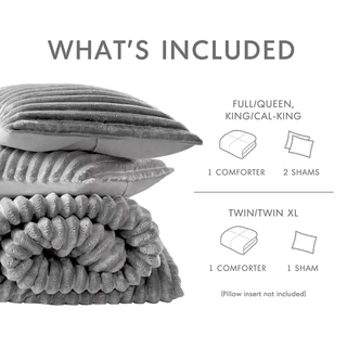 Thumbnail 5: 510 Design 510 Design Avril Fluffy Ribbed Plush Comforter Set 