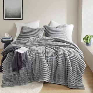 Thumbnail 2: 510 Design 510 Design Avril Fluffy Ribbed Plush Comforter Set 