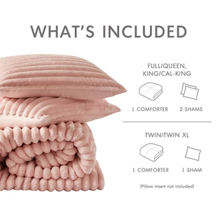 Thumbnail 20: 510 Design 510 Design Avril Fluffy Ribbed Plush Comforter Set 
