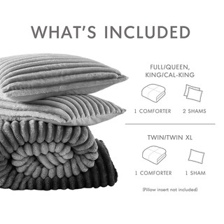 Thumbnail 20: 510 Design 510 Design Avril Fluffy Ribbed Plush Comforter Set 