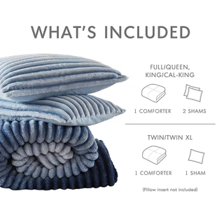 Thumbnail 5: 510 Design 510 Design Avril Fluffy Ribbed Plush Comforter Set 