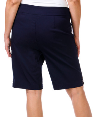 Thumbnail 3: Coral Bay Coral Bay Womens Solid Gold Bar Bermuda Shorts 