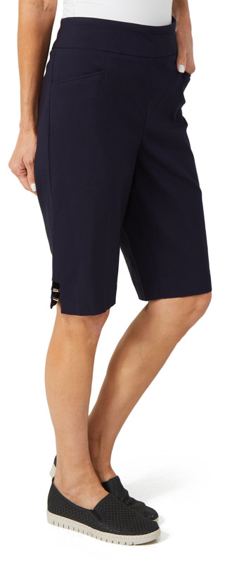 Thumbnail 1: Coral Bay Coral Bay Womens Solid Gold Bar Bermuda Shorts 