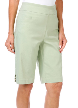 Thumbnail 1: Coral Bay Coral Bay Womens Solid Gold Bar Bermuda Shorts 