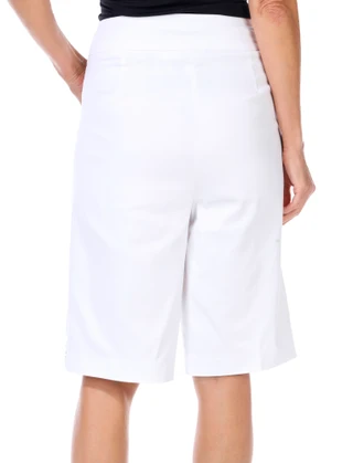 Thumbnail 3: Coral Bay Coral Bay Womens Solid Gold Bar Bermuda Shorts 