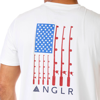 Thumbnail 5: Anglr ANGLR Mens Short Sleeve Reel Flag Tee Shirt 