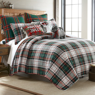 Thumbnail 4: Levtex Home Levtex Home Spencer Plaid Green Quilted Euro Sham Set of 2 