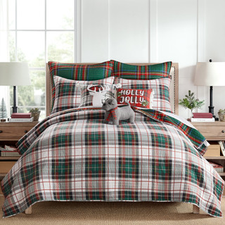Thumbnail 2: Levtex Home Levtex Home Spencer Plaid Green Quilted Euro Sham Set of 2 