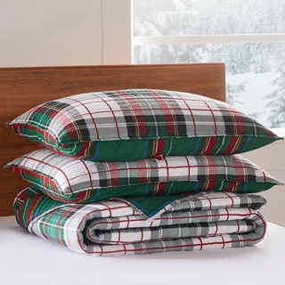 Thumbnail 5: Levtex Home Levtex Home Spencer Plaid Green Reversible Quilt Set 