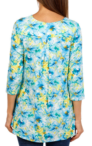 Thumbnail 2: Khakis & Co Khakis & Co Petite 3/4 Sleeve Print Top 
