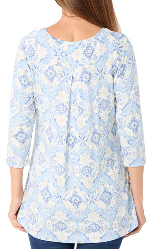 Thumbnail 2: Khakis & Co Khakis & Co Petite 3/4 Sleeve Print Top 