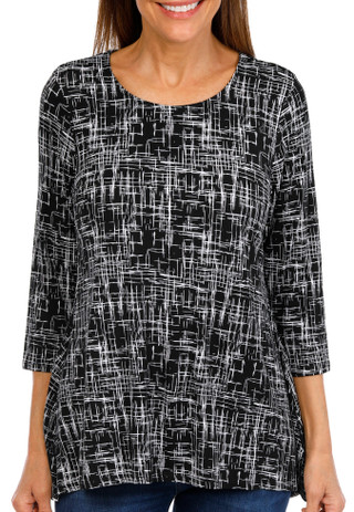 Thumbnail 1: Khakis & Co Khakis & Co Petite 3/4 Sleeve Print Top 