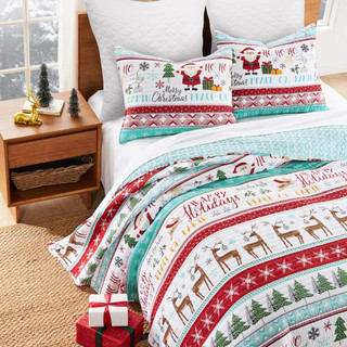 Thumbnail 3: Levtex Home Levtex Home Ho Ho Holidays Reversible Quilt Set 