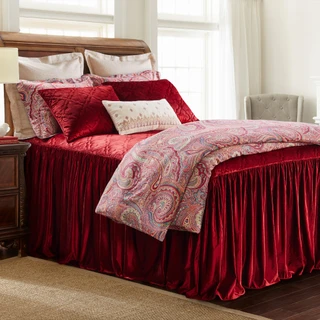 Thumbnail 2: Levtex Home Levtex Home Caserta Velvet Red Reversible Bedspread 