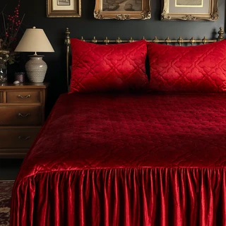 Thumbnail 3: Levtex Home Levtex Home Caserta Velvet Red Reversible Bedspread 