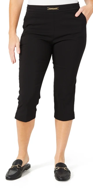 Thumbnail 1: Counterparts Counterparts Petite Solid Chain Waist Capris 