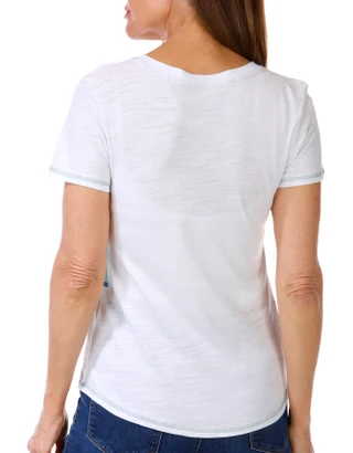 Thumbnail 3: Blue Sol Blue Sol Petite Solid Luxey Short Sleeve V-Neck Top 