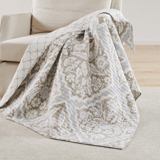 Thumbnail 2: Levtex Home Levtex Home Becker Taupe Quilted Throw 