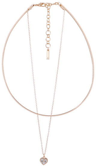 Thumbnail 1: NINE WEST Nine West 17/18 In. Heart Multi Row Necklace 