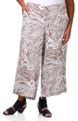 Thumbnail 4: BUNULU Bunulu Plus Print Wide Leg Pull On Pants 