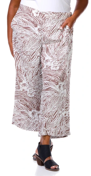 Thumbnail 1: BUNULU Bunulu Plus Print Wide Leg Pull On Pants 