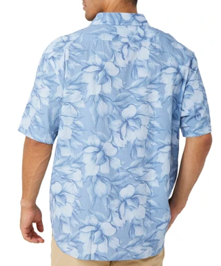 Thumbnail 2: TAILORBYRD Tailorbyrd Men's Tropic Print Seersucker Short Sleeve Shirt 