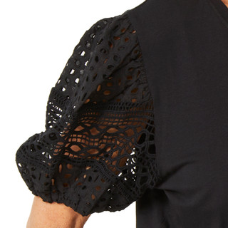 Thumbnail 3: Ellen Tracy Ellen Tracy Womens Eyelet Puff Lace Sleeve Top 