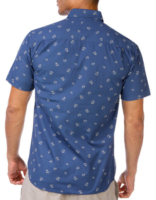 Thumbnail 6: Weatherproof Weatherproof Men's Print Short Sleeve Cotton Poplin Shirt 