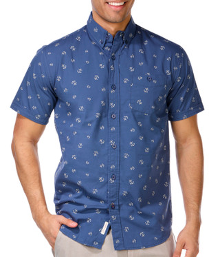 Thumbnail 8: Weatherproof Weatherproof Men's Print Short Sleeve Cotton Poplin Shirt 
