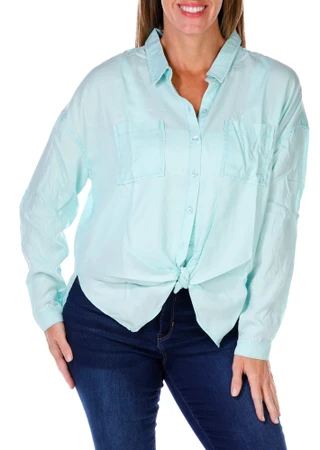 Thumbnail 2: Dear John Women's Solid Button Down Top 