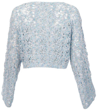 Thumbnail 2: LUSH Lush Juniors Long Sleeve Open Crochet Sweater 
