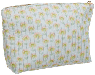 Thumbnail 3: BLUSH CRUSH Blush Crush Aqua Floral Quilted Cosmetic Bag 