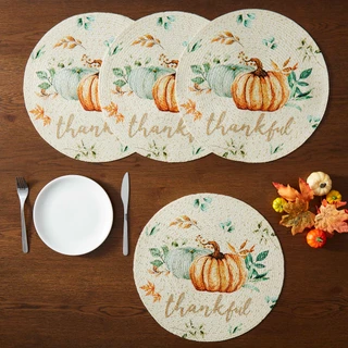 Thumbnail 1: AVANTI Avanti Set of 4 Grateful Patch Round Placemats 