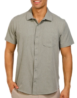 Thumbnail 1: Hurley Hurley Mens Short Sleeve Tech Chambray Woven Shirt 