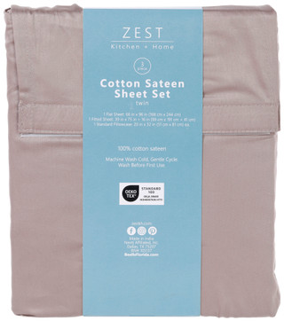 Thumbnail 14: Zest Kitchen + Home ZEST Kitchen + Home Cotton Sateen Sheet Set - Atmosphere 