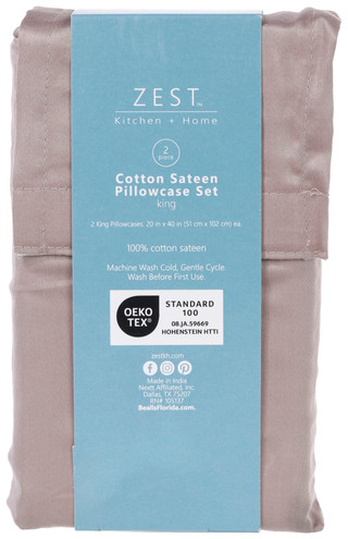 Thumbnail 9: Zest Kitchen + Home ZEST Kitchen + Home 2 Pk Cotton Sateen Pillowcase Set 