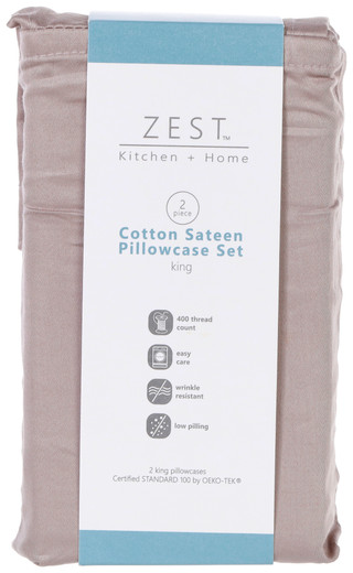 Thumbnail 3: Zest Kitchen + Home ZEST Kitchen + Home 2 Pk Cotton Sateen Pillowcase Set 